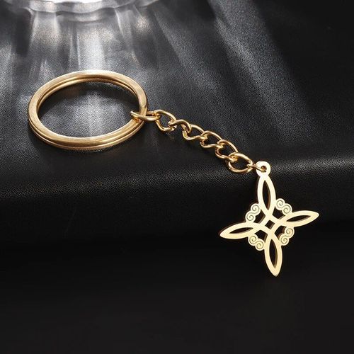 Porte-Clés Vintage American Route 66 Bell Pour Homme,Accessoire Porte-Bonheur,Cyclisme,Punk,Rock,Exorcisme,Amulette - Type Al19571-Gold