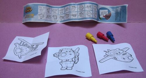 Figurine Mon Désir - Super Wings - Set Coloriage / Colouring Set - (Style Oeuf Kinder)