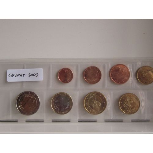 Serie 8 Pieces Euros Chypre 2009 1 Ct A 2 Euros