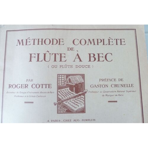 Méthode Complète De Flûte À Bec Roger Cotte