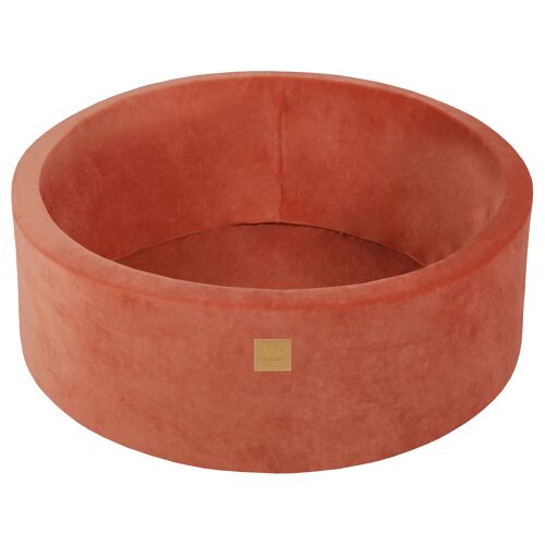 Meowbaby Piscine À Balles Pour Bébé - Rond 90x30cm Piscine A Balle Pour Enfant Sans Balle, Velours, Rouge Marsala