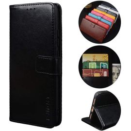 Coque Compatible Avec Xiaomi Redmi 9c Housse Portefeuille Et Emplacement Carte Et Fermeture Magnétique Rabat Flip Phone Case Étui-Noir