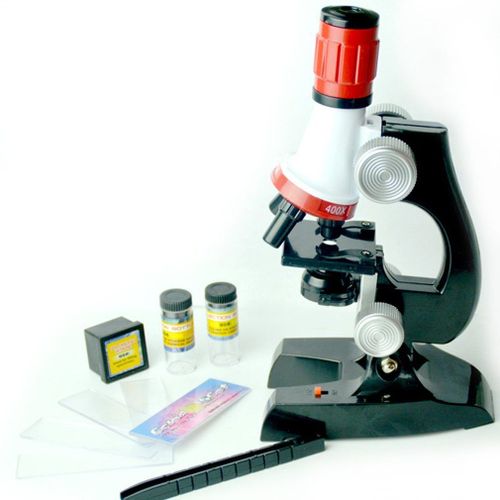 Microscope Pour Enfants, Plastique Neutre 1200x Expérience Scientifique, Aide À L'Enseignement, Jouet Scientifique, Longueur Focale Réglable, Ensemble De 9 Pièces