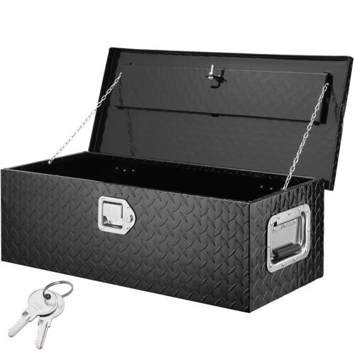 Boîte à Outils pour Camion en Aluminium - VEVOR- 76.2x33x24.4 cm Boîte à Outils Verrouillable pour Pick-up à Benne Basculante, Noir