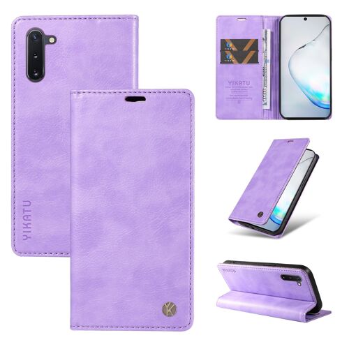 Coque Pour Samsung Galaxy Note 10 5g,Housse En Cuir Pu Pochette Portefeuille Magnétique Etui De Protection,Antichoc Etui A Rabat Pochette Pour Samsung Galaxy Note 10 5g,Violet