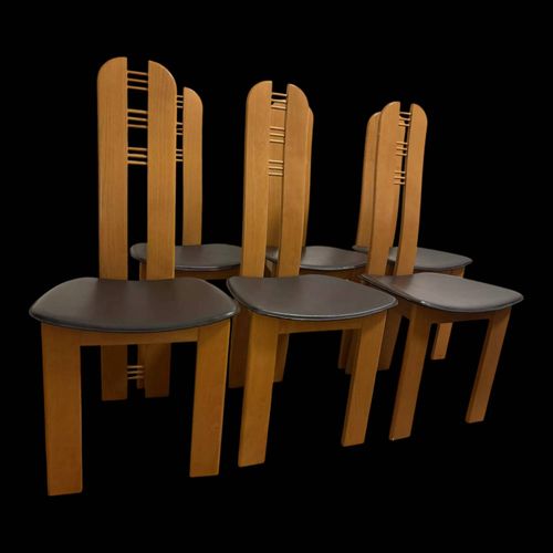 Chaises De Salle Manger Italiennes Vintage Par Effezeta Marron