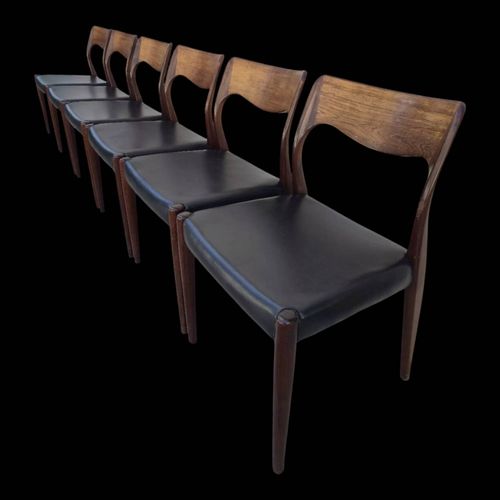 Serie De 6 Chaises Scandinave Niels Otto Mller En Palissandre De Rio Bois