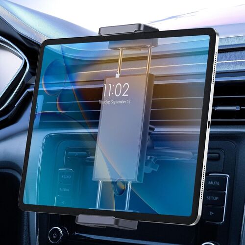Support de Tablette de Voiture pour Lecteur CD, Universel Rotatif à 360° pour Appareils de 4 à 15 Pouces, Noir