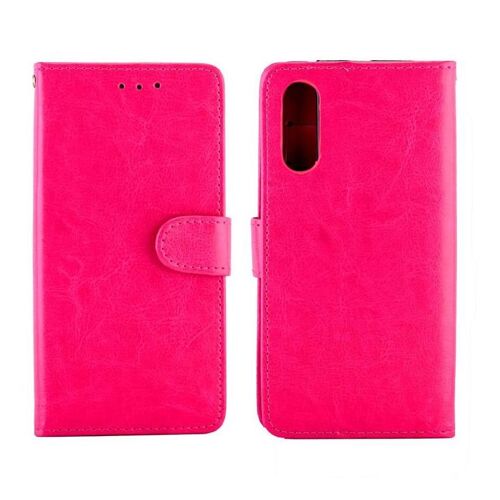 Flip Étui Pour Samsung Galaxy A90 5g Bicelle Cuir Pu Antichoc Titulaire De La Carte Fermeture Magnétique - Rose Rouge