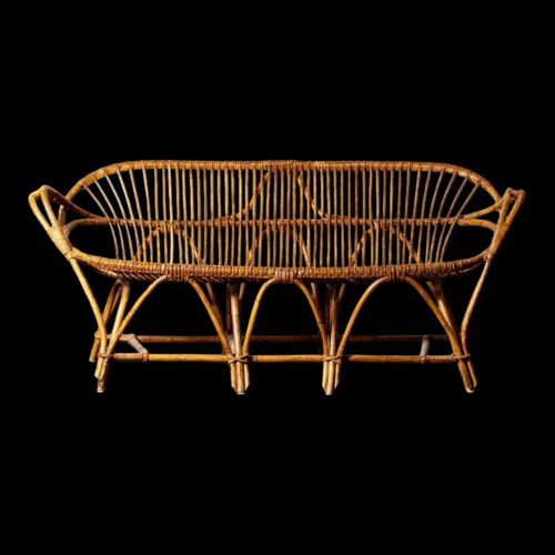 Banquette En Rotin 3 Places Bois