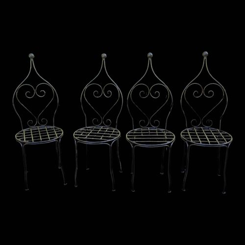 Chaises Vintage En Fer Forg Marron