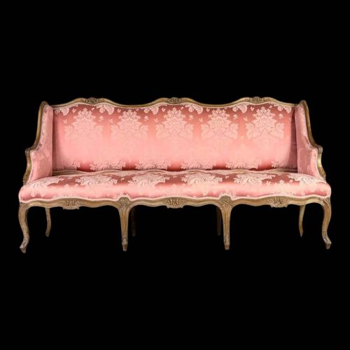 Banquette Louis Xv En Bois Naturel Sculpt Xviiime Sicle Rose