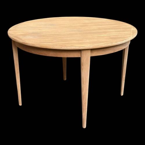 Table Manger Scandinave Ronde En Teck Extensible Rnove 170cm Bois