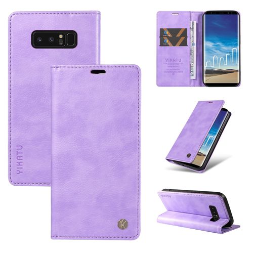 Coque Pour Samsung Galaxy Note 8,Housse En Cuir Pu Pochette Portefeuille Magnétique Etui De Protection,Antichoc Etui A Rabat Pochette Pour Samsung Galaxy Note 8,Violet