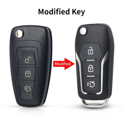 Ellyyou-Coque De Clé De Voiture Pliable À Distance Modifiée À 3 Boutons,Étui Pour Ford Focus 2,3,Mondeo Fi.C.,C Max,S Max,Galaxy,Mondeo - Type Modified Key Hu101 #C