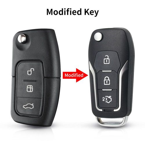 Ellyyou-Coque De Clé De Voiture Pliable À Distance Modifiée À 3 Boutons,Étui Pour Ford Focus 2,3,Mondeo Fi.C.,C Max,S Max,Galaxy,Mondeo - Type Modified Key Hu101 #B