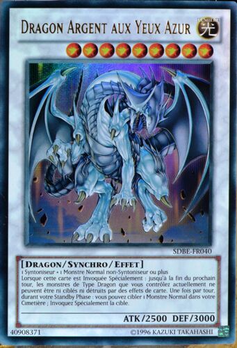 Carte Yu-Gi-Oh Sdbe-Fr040 Dragon Argent Aux Yeux Azur Ultra Rare Neuf Fr