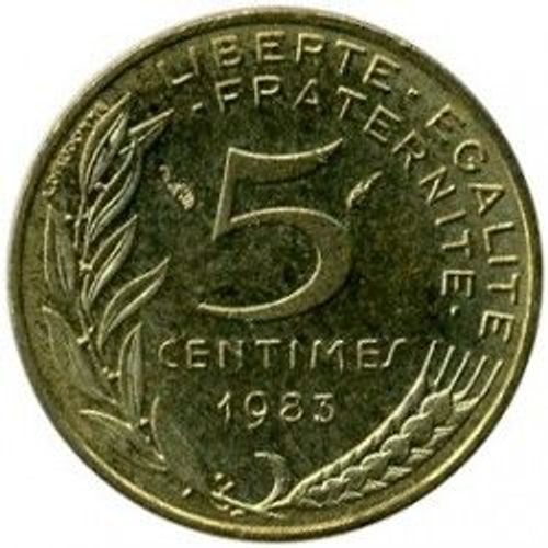 France = Pièce De 5 Centimes De Francs, Type Marianne , Graveur Lagriffoul Et Dieudonné, Année 1983.