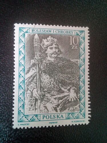Timbre Pologne Yt 2938 Boleslaw I Chrobry 1987 ( 51004 )