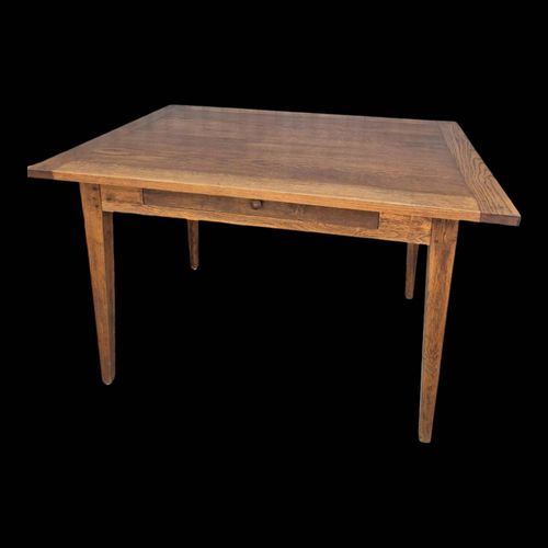 Table De Ferme Rustique Ancienne En Chne Massif Un Tiroir 1m15 Bois