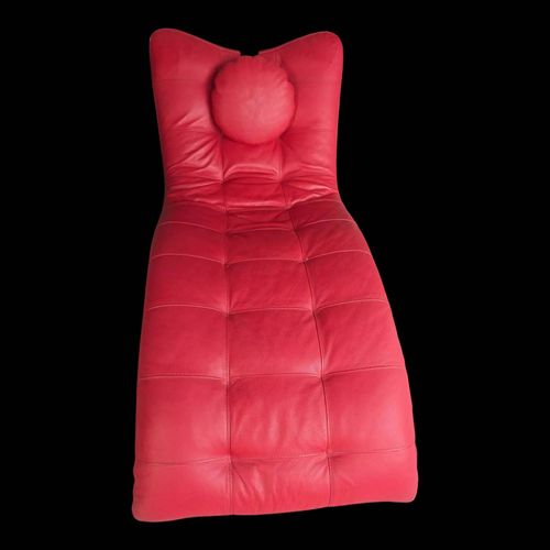 Chaise Longue En Cuir Contempo Rouge