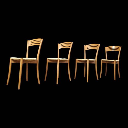 Chaises De Salle Manger Vintage De Bistrot Italien Et Corde De Papier Annes 1980 Marron