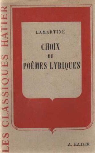 Choix De Poemes Lyriques   de Lamartine   Format Broché (Livre)
