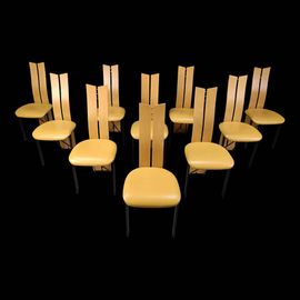 Chaises De Salle  Manger Postmodernes Vintage Annes 1980  Lot De 10 Beige