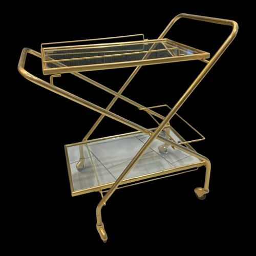 Desserte Vintage Pliante Dor Circa 1960 Dore