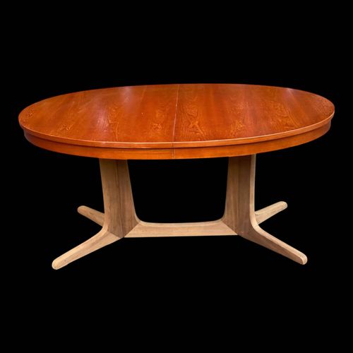 Table Scandinave Ovale Extensible Baumann Teck 240cm 1980 Bois