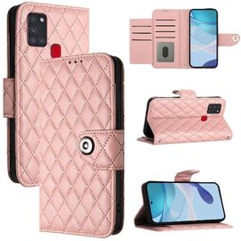 Étui Pour Samsung Galaxy A21s Protection Élégante Antichoc Bande De Poignet Portefeuille Couverture Titulaire De La Carte - Couleur Orange