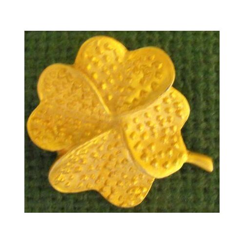 Broche Fantaisie Dorée - Trèfle À 4 Feuilles