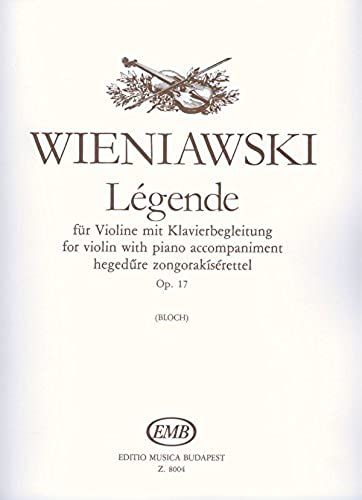 Emb (Editio Musica Budapest) Wieniawski - Legende Op.17 (Violon / Piano) Classical Sheets Violin