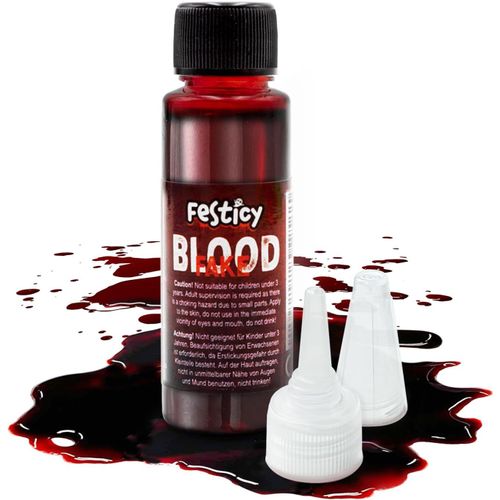 Premium Faux Sang 25ml I Sang De Halloween I Faut Sang Pour Costumes De Vampires, Monstres Et Zombies I Faux Sang Lavable Pour Halloween I Fake Blood I Real Look (Faux Sang)