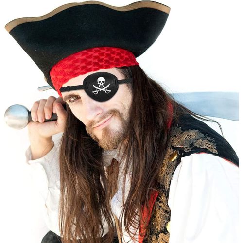 Patch ?il De Pirate Pour Les Yeux De Capitaine - Patch Tête De Mort Pour Les Yeux Paresseux - Costume De Pirate Pour Halloween, Noël, Fête Sur Le Thème Des Pirates