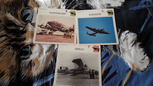 Collection Fiches Avions De Guerre Éditions Atlas - 3 Fiches Bombardiers Moyens Et Lourds