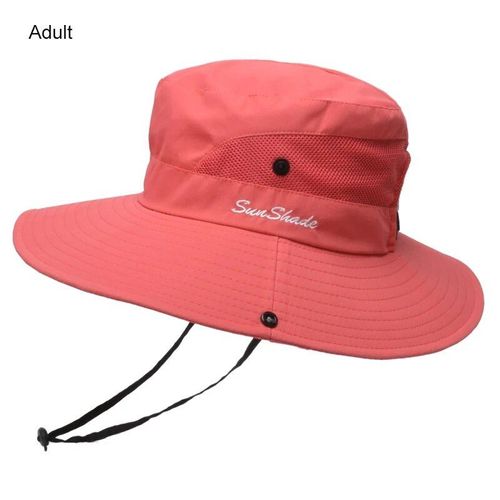 Chapeaux De Soleil D'été Pour Femmes,Queue De Cheval,Protection Uv,Safari,Randonnée,Bord Large,Plage,Casquette De Pêche En Maille Pliable,Grand Bord Large,E27 - Type Adult #D