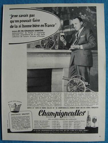 Publicité Papier - Bière Champigneulles De 1958