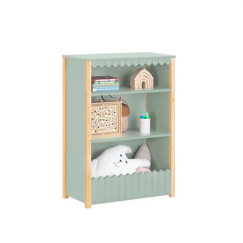 Sobuy Bibliothèque Enfant Étagère De Rangement Jouets Pour Enfants Étagère À Livres Pour Garçon, Fille, Chambre Enfant, 3 Compartiments Ouverts, Vert, 70x35x100cm, Kmb97-Gr