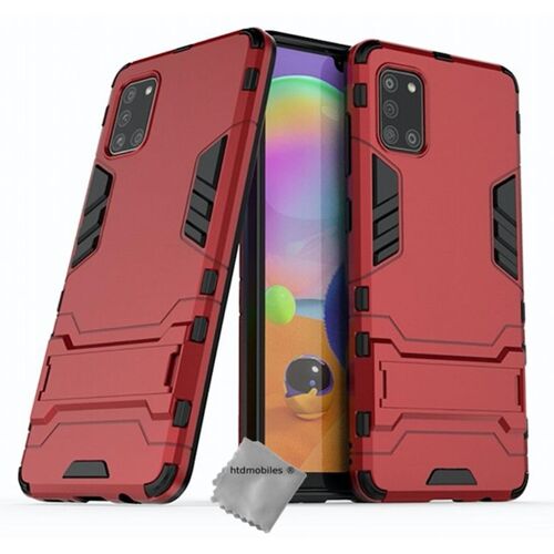 Housse etui coque rigide anti choc pour Samsung Galaxy A31 + verre trempe - ROUGE