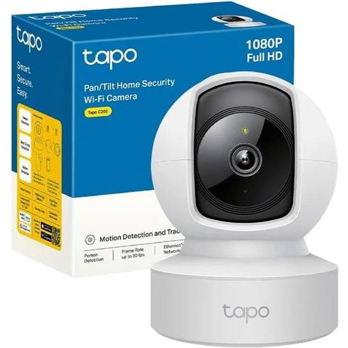 Caméra de Surveillance WiFi - Tapo - C202 - 360° HD 1080p - Vision Nocturne - Audio Bidirectionnel