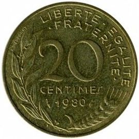 France = Pièce De Monnaie De 20 Centimes De Francs, Type Marianne, Graveur Dieudonné Et Lagriffoul, Année 1980, Petit Tirage. 20m