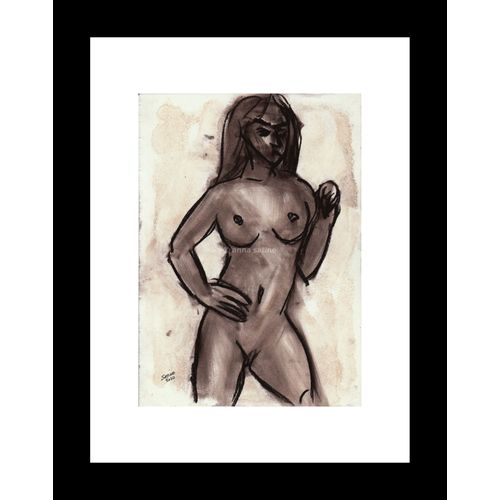 Peinture Erotique Originale - Anna Satine - 200914 - Nu Féminin - 20x30cm