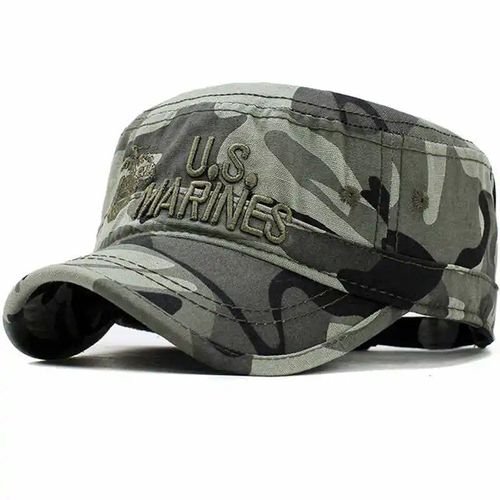 Chapeau En Coton Brodé Camsolomon Pour Hommes,Casquette Du Corps Des Marines Des États-Unis,Chapeaux Militaires,Chapeau Haut De Forme Plat,Marine Américaine,2019 - Type Camouflage