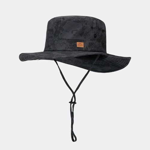 Chapeau De Pêche En Polyester À Large Bord,Seau De Camouflage Pliant,Chapeau De Protection Solaire,Respirant Et Portable - Type Black