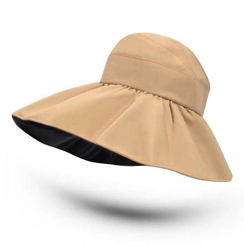 Chapeau De Soleil Africain Haut De Gamme Pour Femme,Grand Avant-Toit,Protection Solaire,Chapeau De Poisson Pliable,Chapeau De Suffolk,Chapeau De Randonnée À Grand Bord,Été - Type Khaki