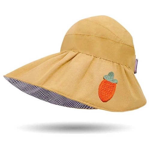 Chapeau De Soleil Africain Haut De Gamme Pour Femme,Grand Avant-Toit,Protection Solaire,Chapeau De Poisson Pliable,Chapeau De Suffolk,Chapeau De Randonnée À Grand Bord,Été - Type Cartoon 1