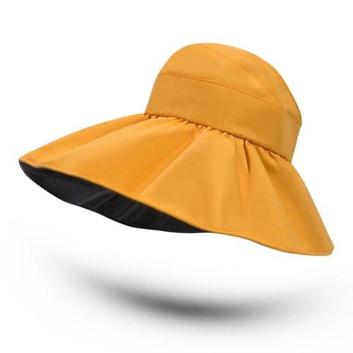 Chapeau De Soleil Africain Haut De Gamme Pour Femme,Grand Avant-Toit,Protection Solaire,Chapeau De Poisson Pliable,Chapeau De Suffolk,Chapeau De Randonnée À Grand Bord,Été - Type Ginger