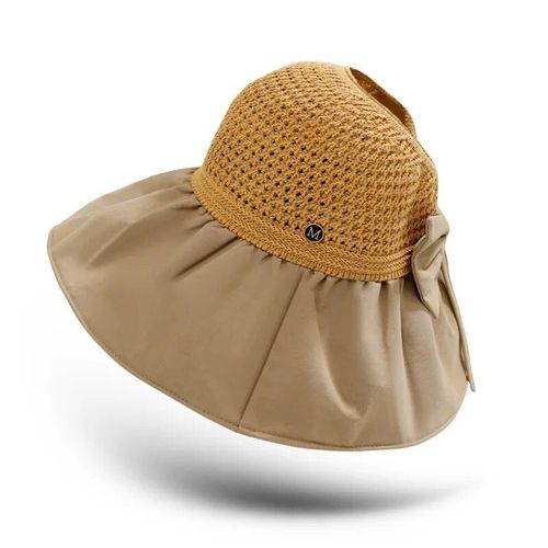 Chapeau De Soleil Africain Haut De Gamme Pour Femme,Grand Avant-Toit,Protection Solaire,Chapeau De Poisson Pliable,Chapeau De Suffolk,Chapeau De Randonnée À Grand Bord,Été - Type D
