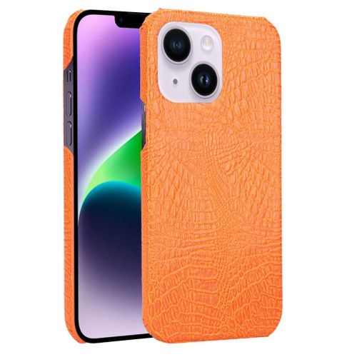Classique Élégant Étui Pour Iphone 14 Anti Éraflure Compatibilité Housse De Protection Mode Classique D'alligator - Couleur Orange